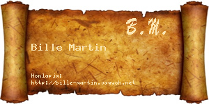 Bille Martin névjegykártya